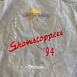 WHOA Appareal Embossed Nashville Tennessee Oprey Land Denim Jacket Size M Medium